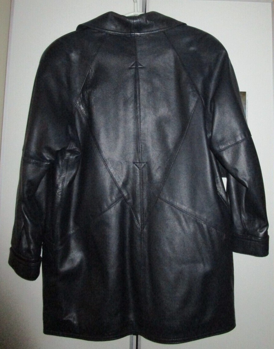 Vtg The Olde Hide House Lined w Satin Padded Shoulders 1990s Fashion Statement