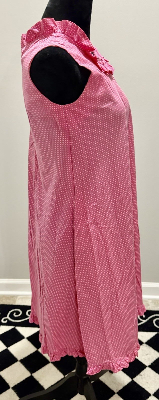 Vintage 1970s Lord & Taylor Pink Polka Dot Sundress