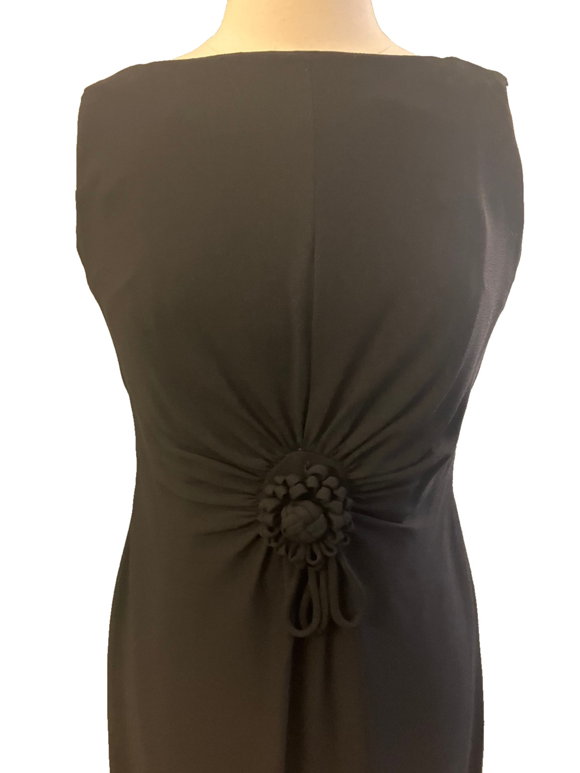 Elegant black evening maxi dress M/L Stephen O’Grady vtg 1960s Franklin Simon
