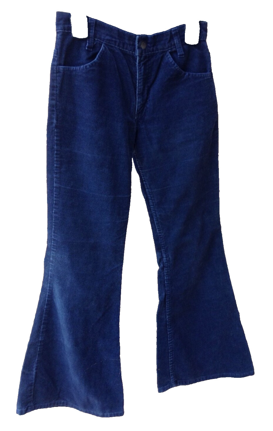 VTG 70s Levi’s Womens Blue Corduroy Flare Pants 27″W 29″I Bell Hippy White Tab