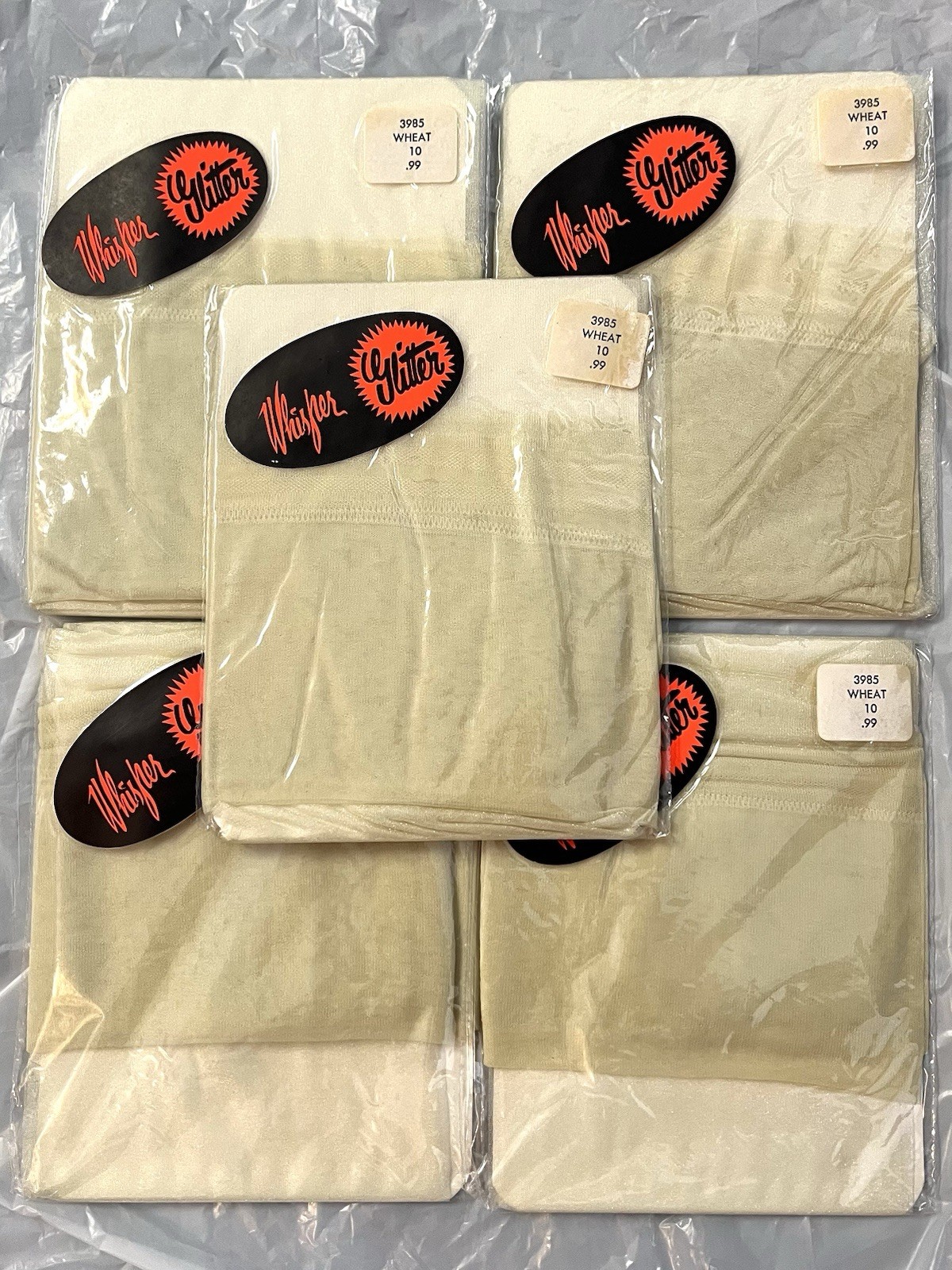 1960s Wheat Glitter Stockings 5 Pairs Sz 10 Mod GoGo Whisper New Old Stock
