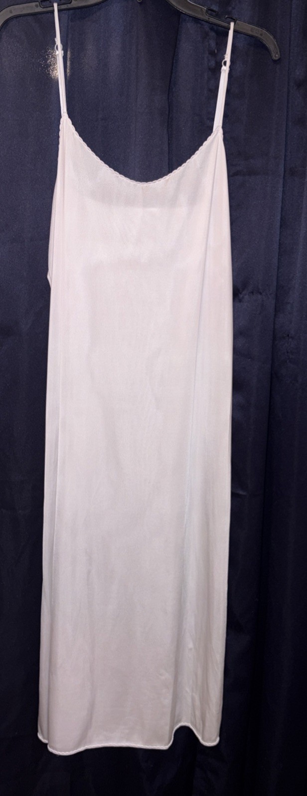 Vassarette Vtg Long Nightgown Slip White Nylon Sleeveless 38 32”/44
