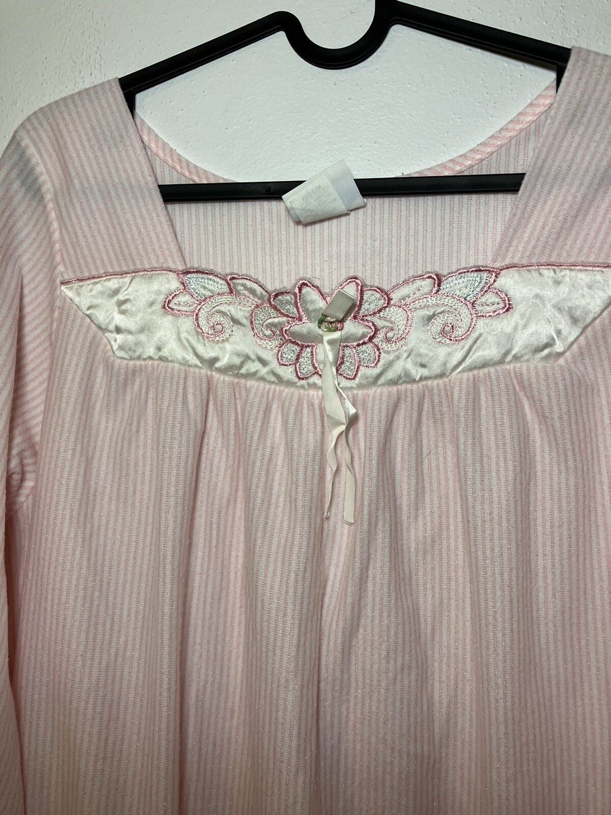 Vintage Grannycore Cottage Core Nostalgic Long Nightgown Pink M USA Quiet Moment