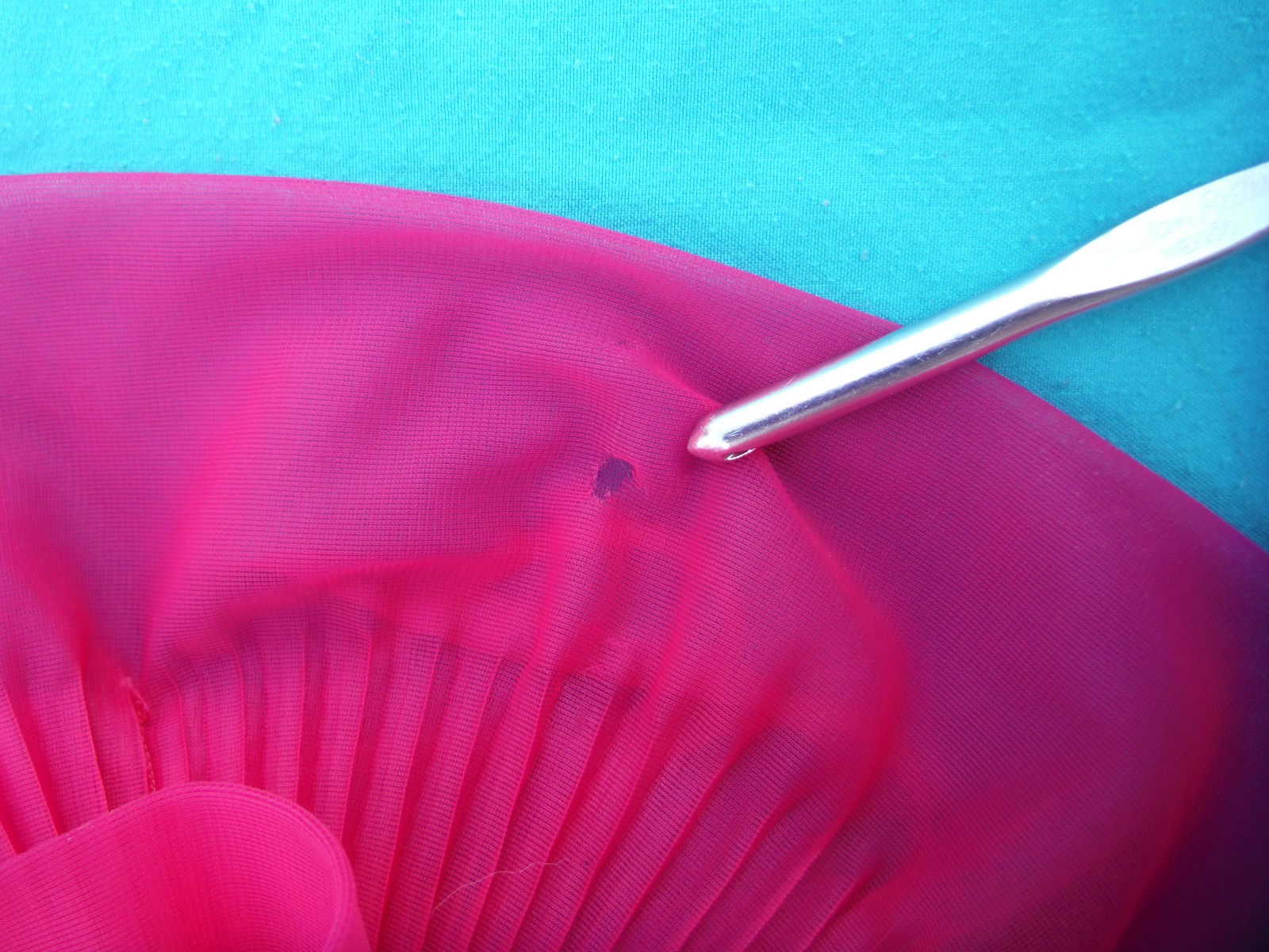 GORG! VTG Chiffon Purple & Magenta lined Maxi Gown Flowing Ruffles Amazing! Sm