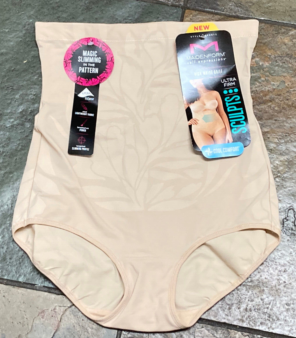 323 MAIDENFORM Sculpts XL Nude Ultra Firm High Waist Shaping Brief #220M1 NWT