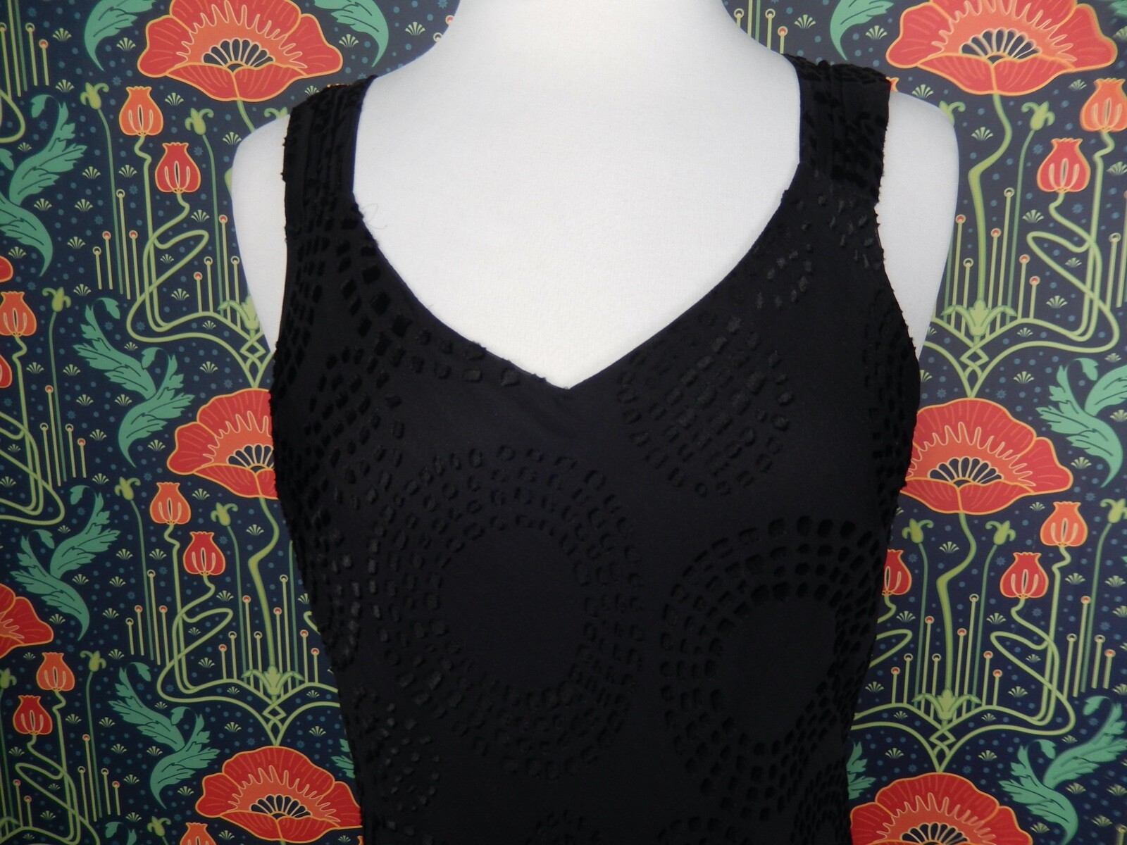 Vintage 90’s Y2k Burnout Silk Black Witchy Pointy Hem Whimsigoth Cocktail Dress