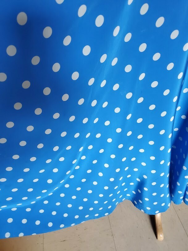 VINTAGE St. Gillian Silk Blue White Polka Dot dress Size 6