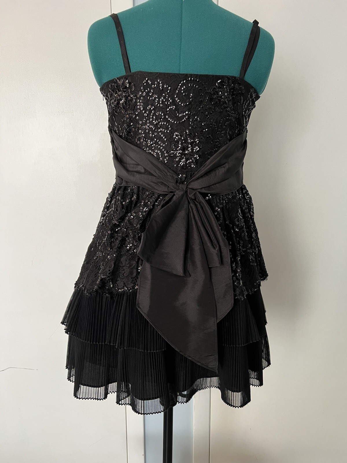 Vtg Betsey Johnson Y2K Strapless Mini Black Party Dress Size 10