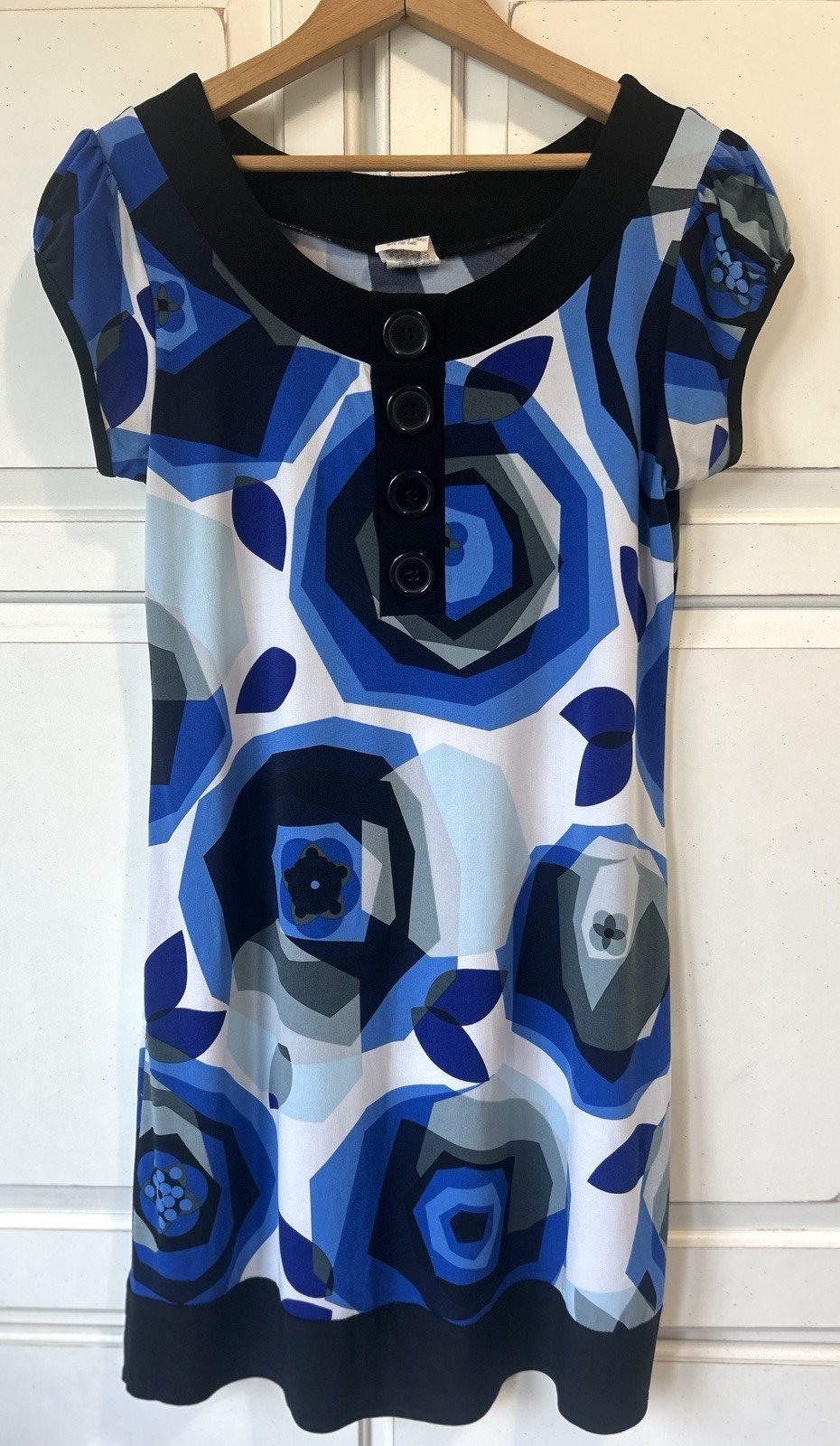 Vintage Y2K Maurices Floral Geo Mod Print Pattern Dress MEDIUM