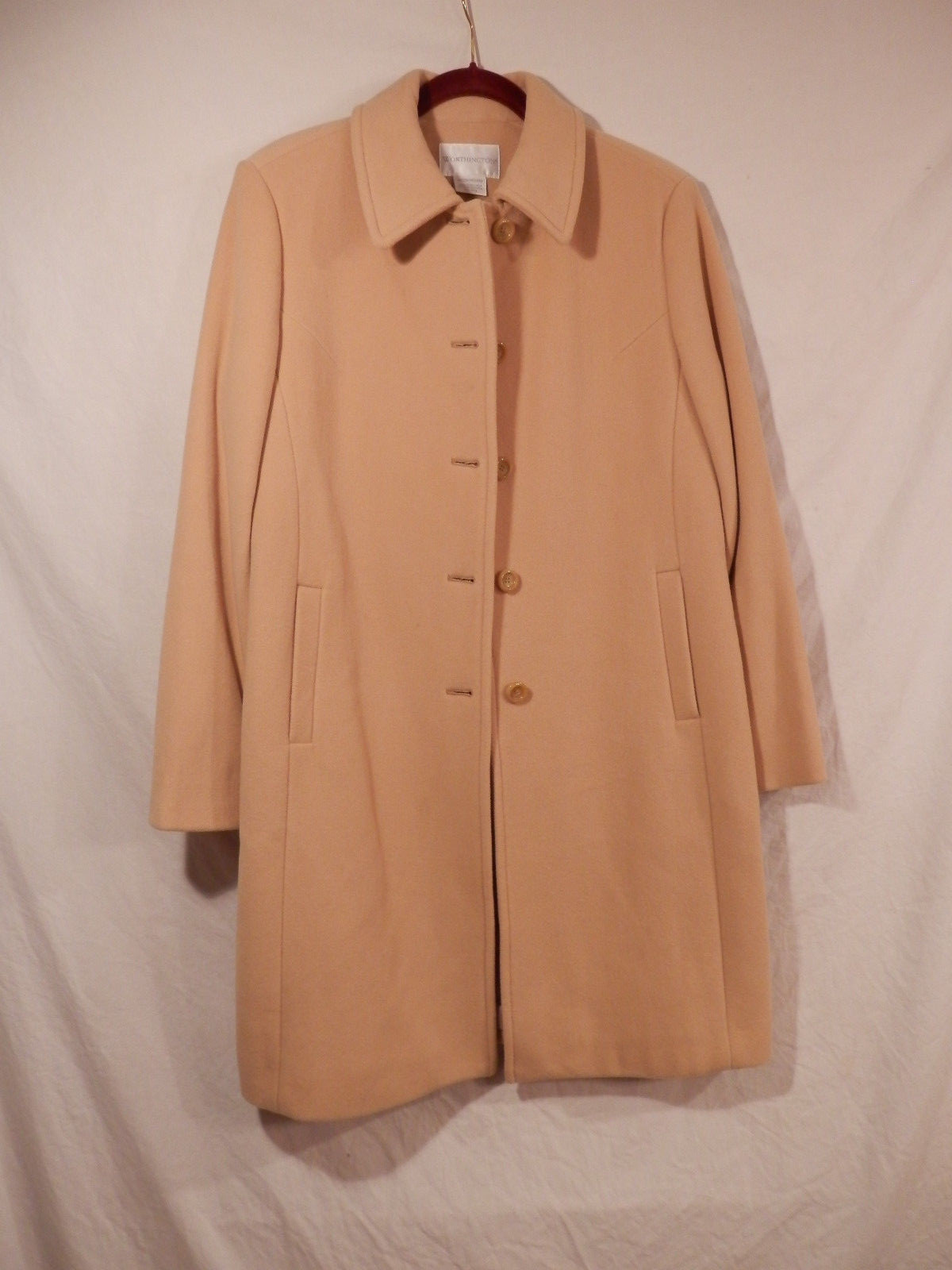 Vintage Worthington Woman’s Wool Nylon Dress Long Coat medium Tan