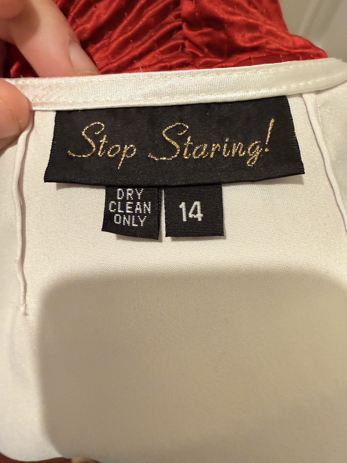 Women’s Early 2000’s Stop Staring Size 14 White Satin Button Down Cap Sleeve Top