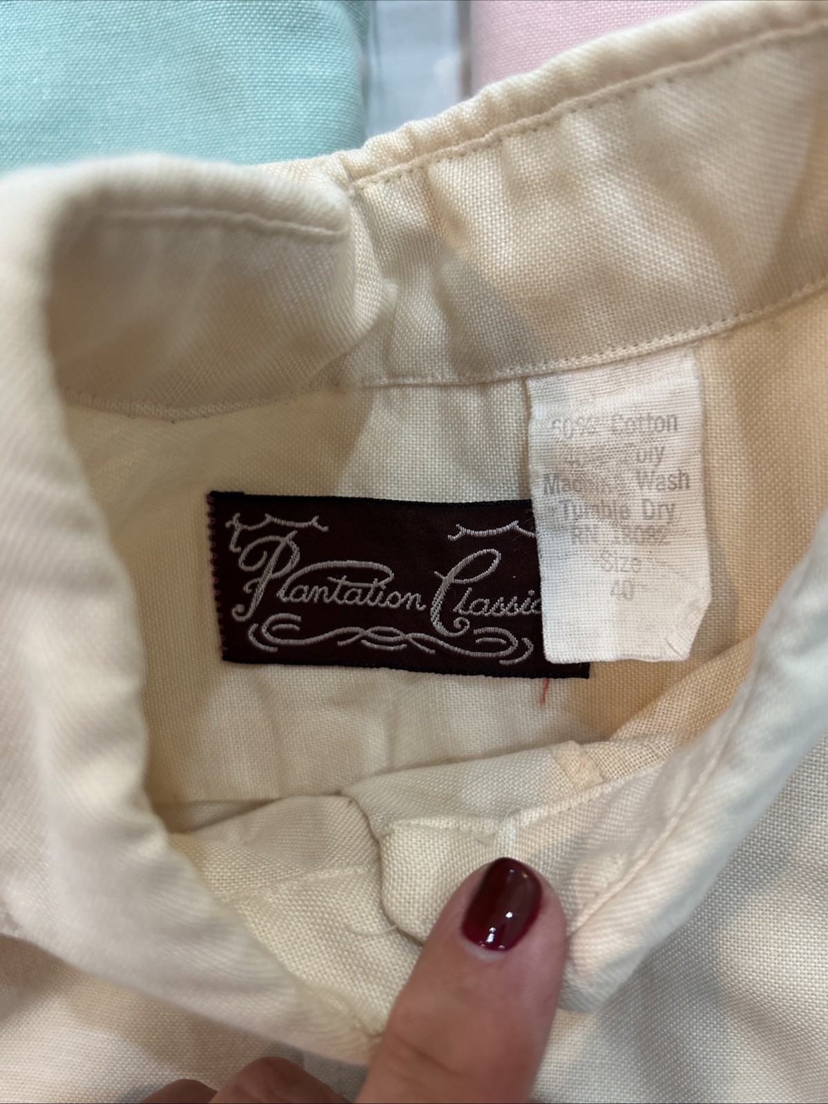 Vintage 80s Oxford Cloth Preppy Button Down Shirts Lot Of 3 Pastel Colors Size M
