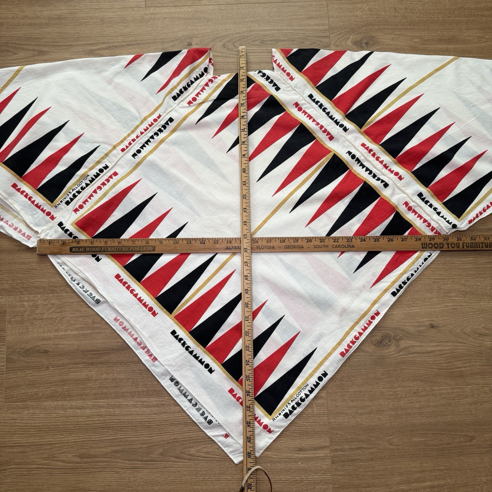 Vintage 60s Backgammon Bandana Top Poncho Style All Cotton RN# 14193 Rare