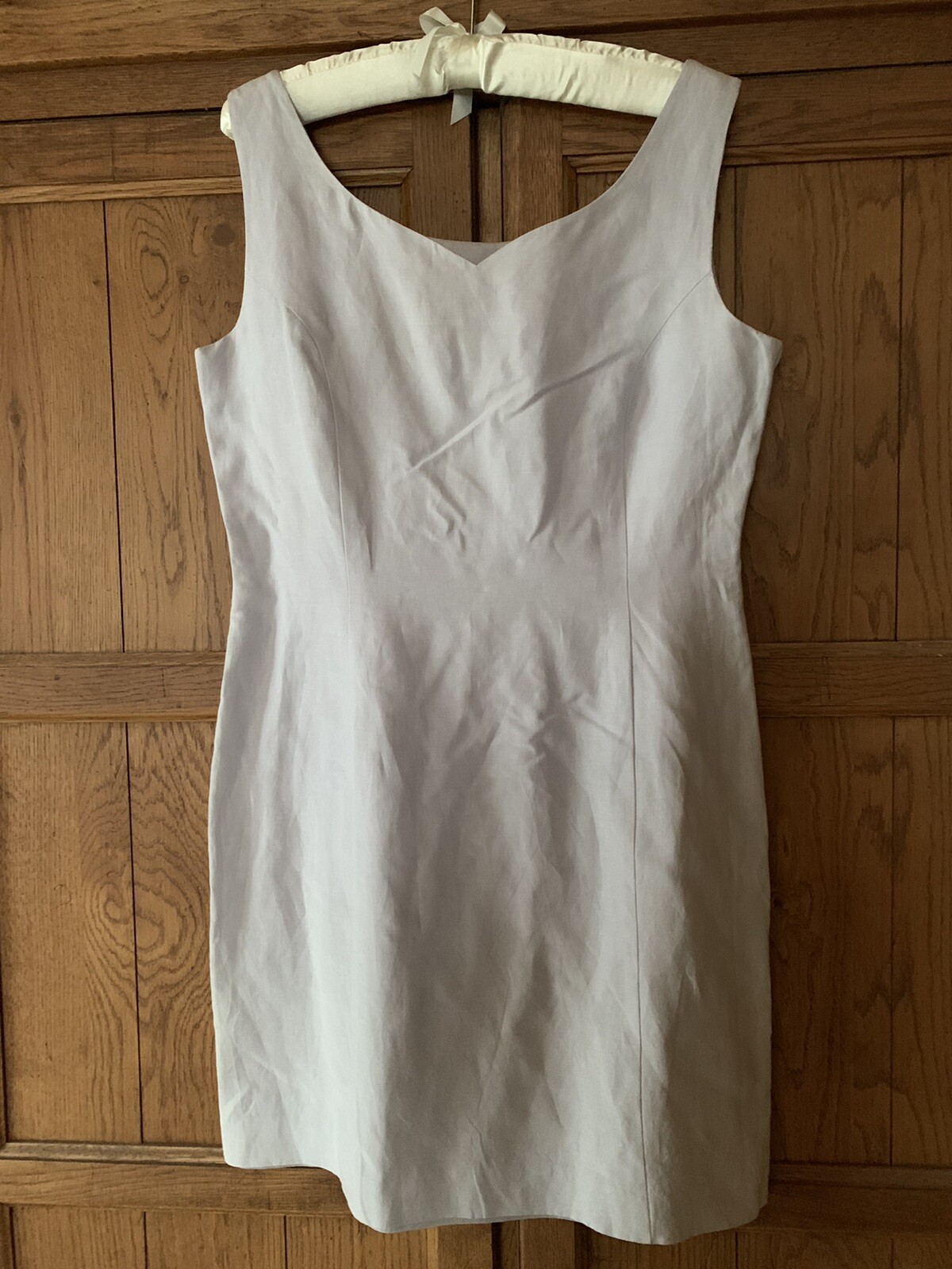 Laura Ashley Vintage Sheath Dress. Lavender Silk/Linen Blend. UK14 EU40 US10 EUC