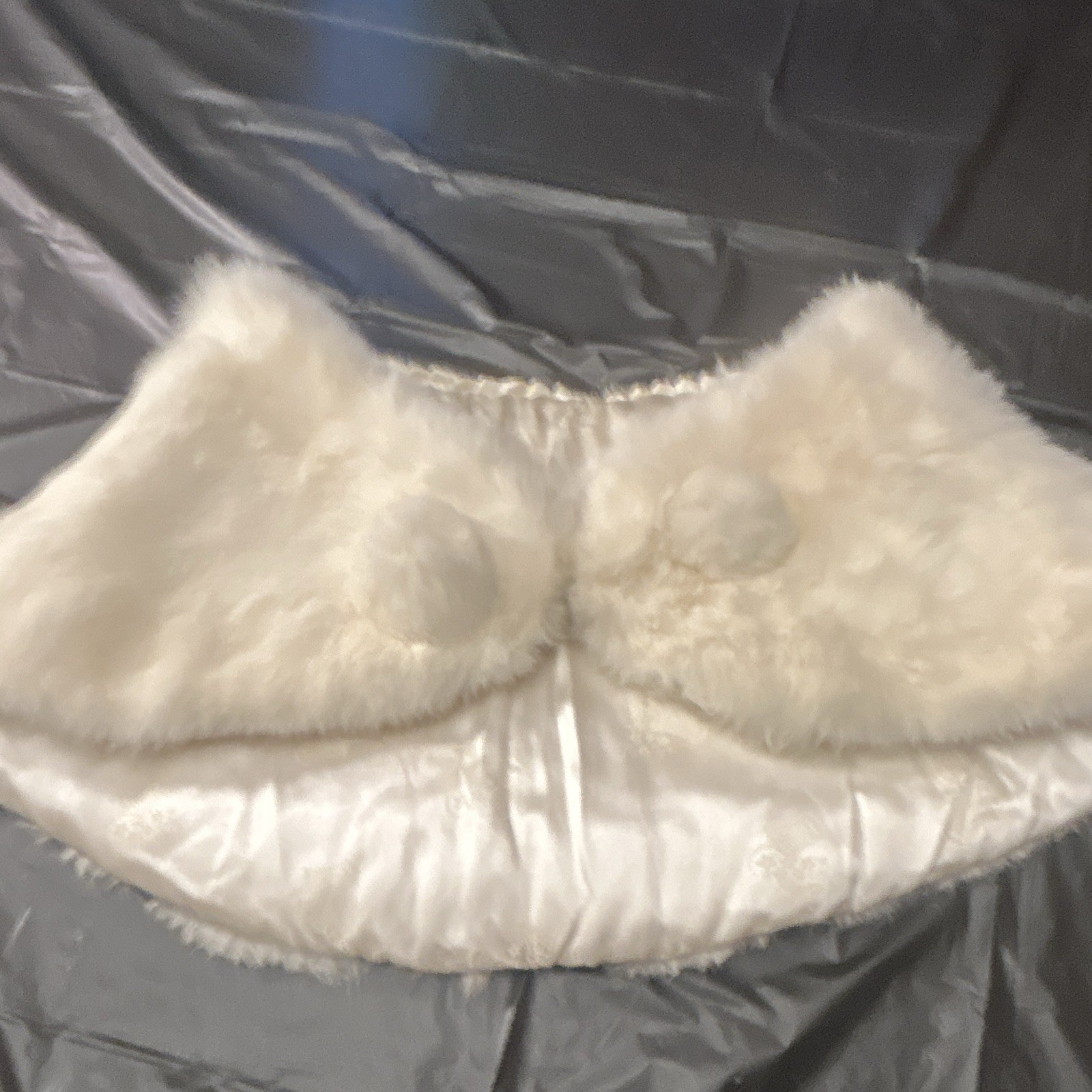 Vintage 60s Ivory White Rabbit Fur Cape Stole Old Money Formal Wedding