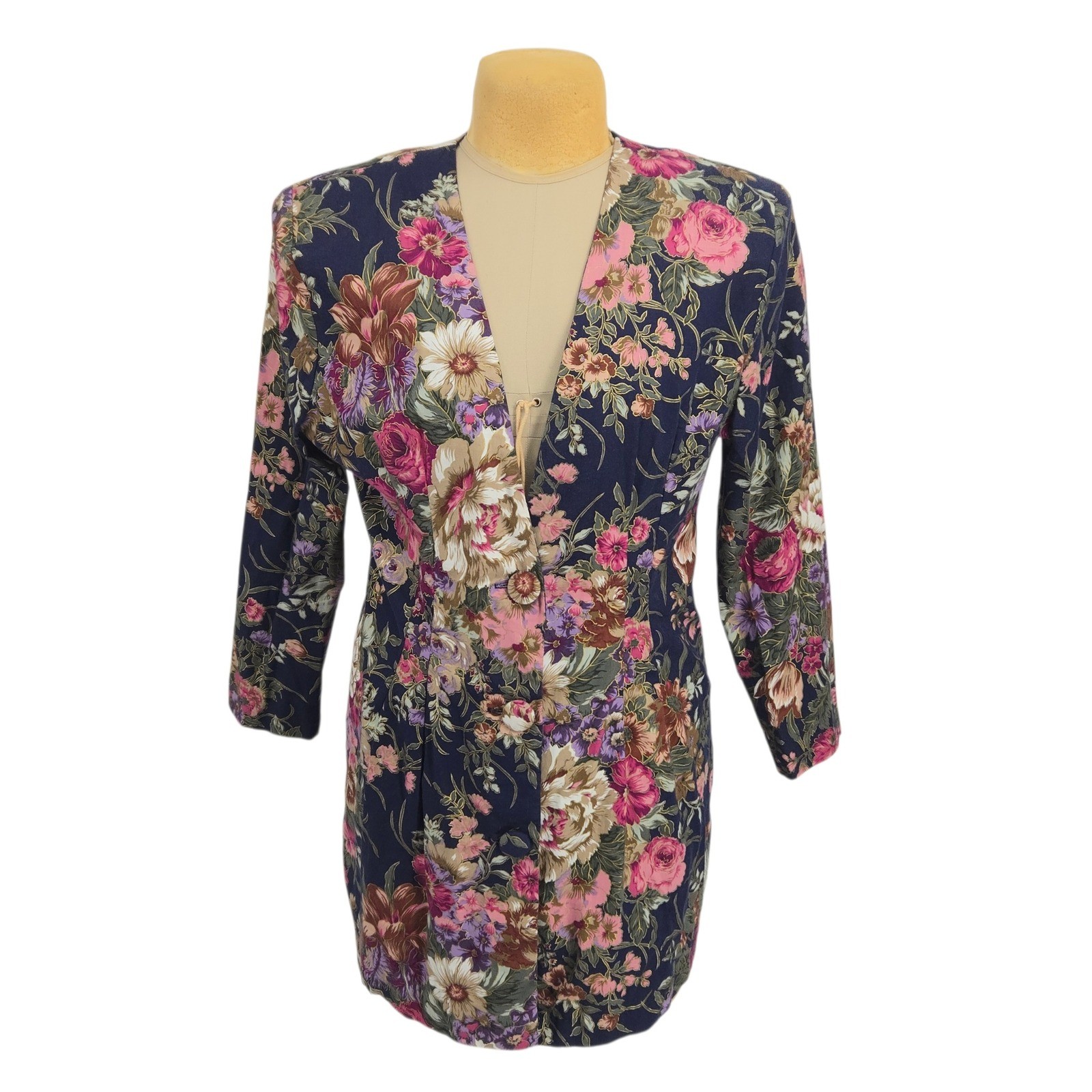 Just In Thyme Ltd Dress and Jacket Set Women Size 14 Floral 2 Piece Vintage 90s