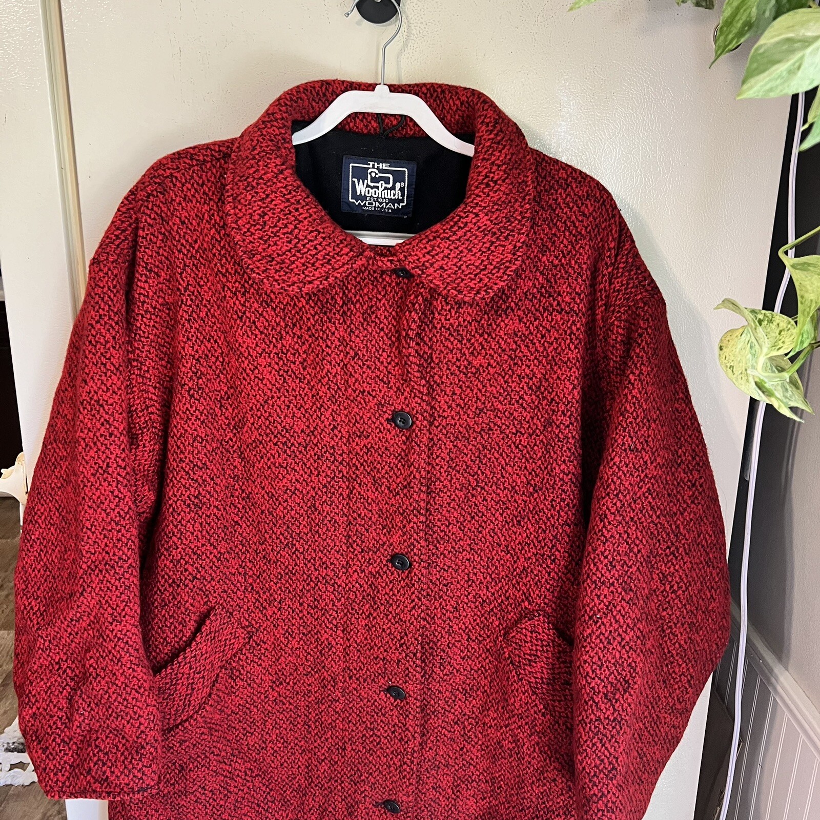 Vintage Woolrich 1980s U.S.A. Made 100% Wool Jacket Women’s Size 2XL Button Up