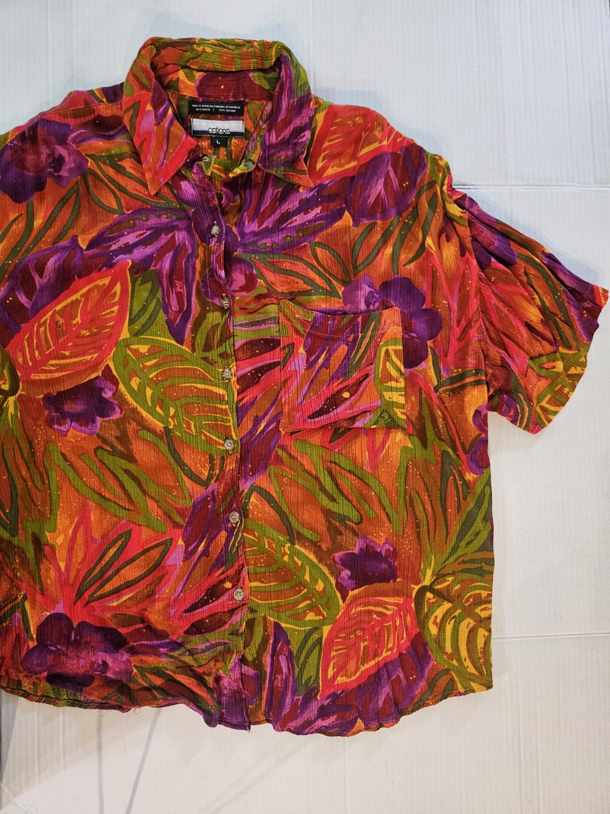 Vintage 1990’s Options Melrose Skirt & Blouse Set Black White Abstract Medium
