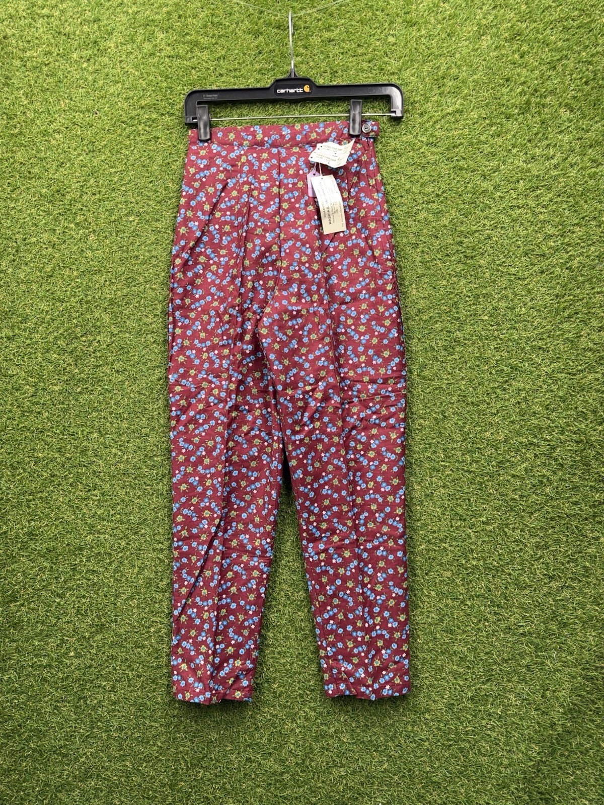 Vintage 70s Kmart Disco Pants Womens 4 Fits 22×24 Floral Pleated Geometric NWT