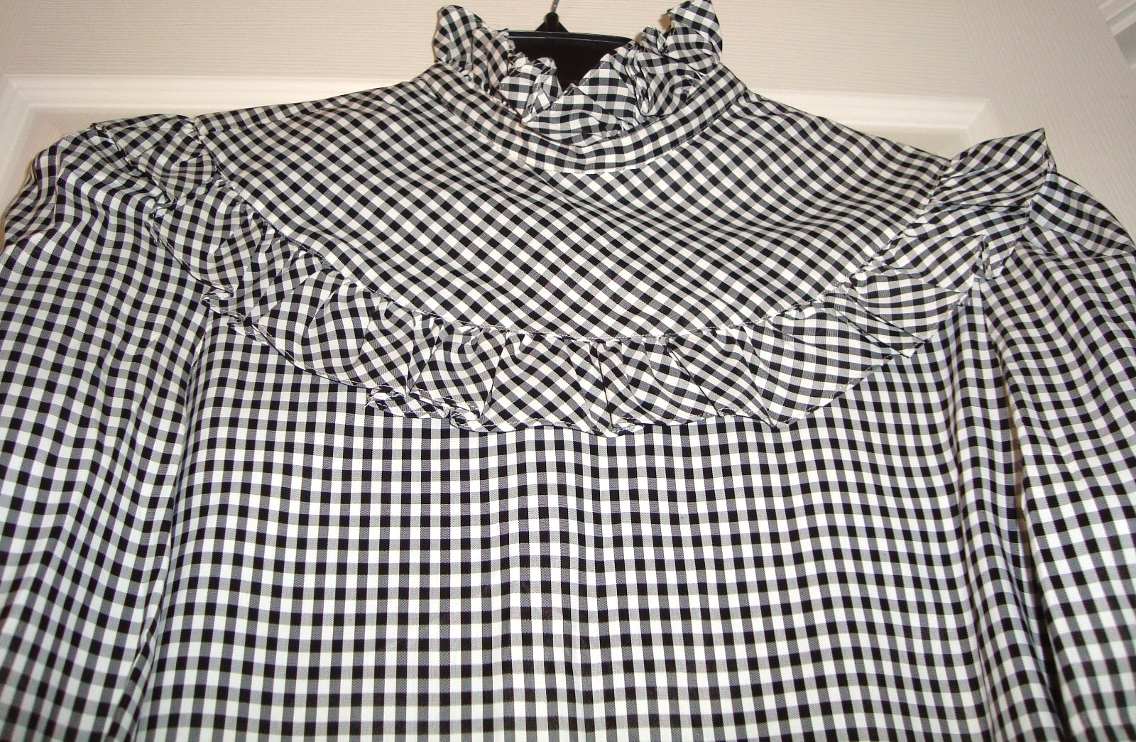 Vintage Evan-Picone Jrs. size 13 black & white gingham check blouse 1980s – Read