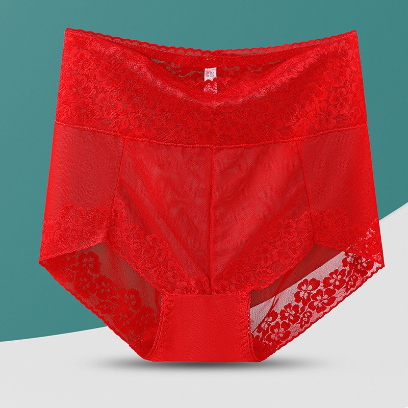 3X Women High Waist Knickers Briefs Lady Lace Seamless Underwear Panties L-2XL