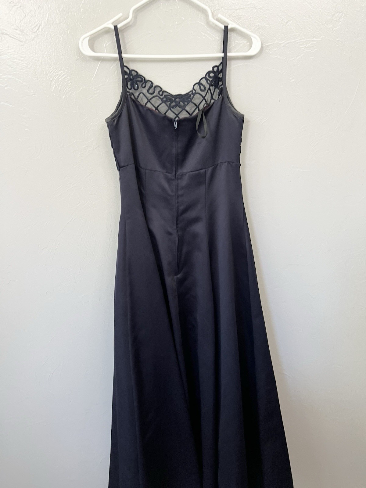 Vintage 90’s whimsygoth Navy Blue beaded party formal prom dress size 7/8 Small