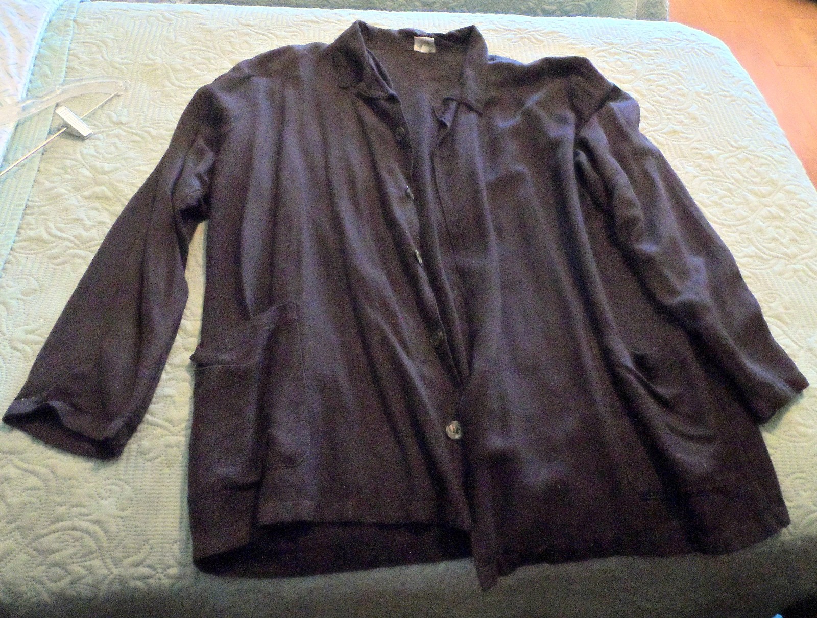 CP SHADES Jacket Big Large 50″ Bust Top Shirt Dark Blue Women Buttons Pockets