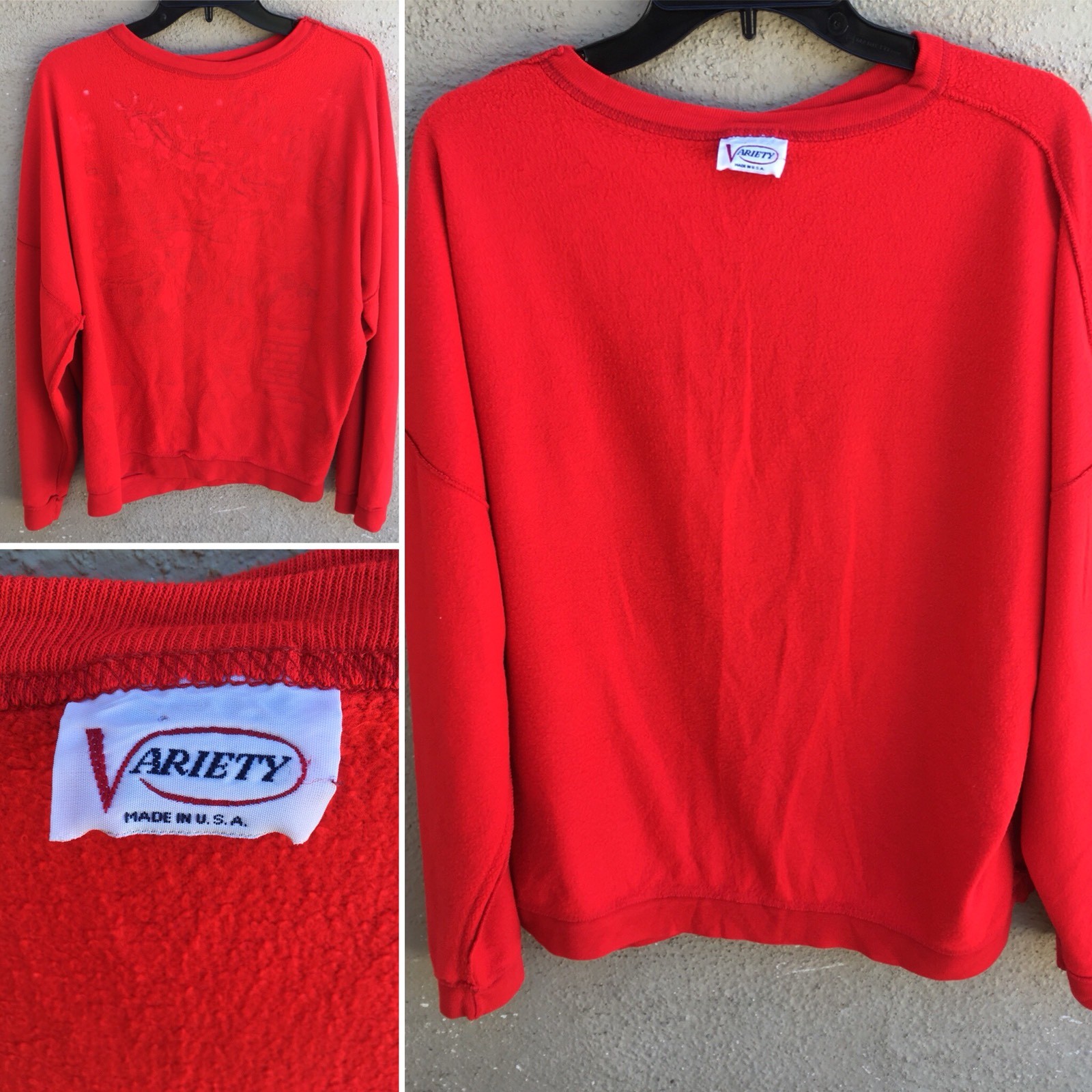Vintage Variety Christmas Graphic Sweatshirt Variety Knit Made In USA One Size
