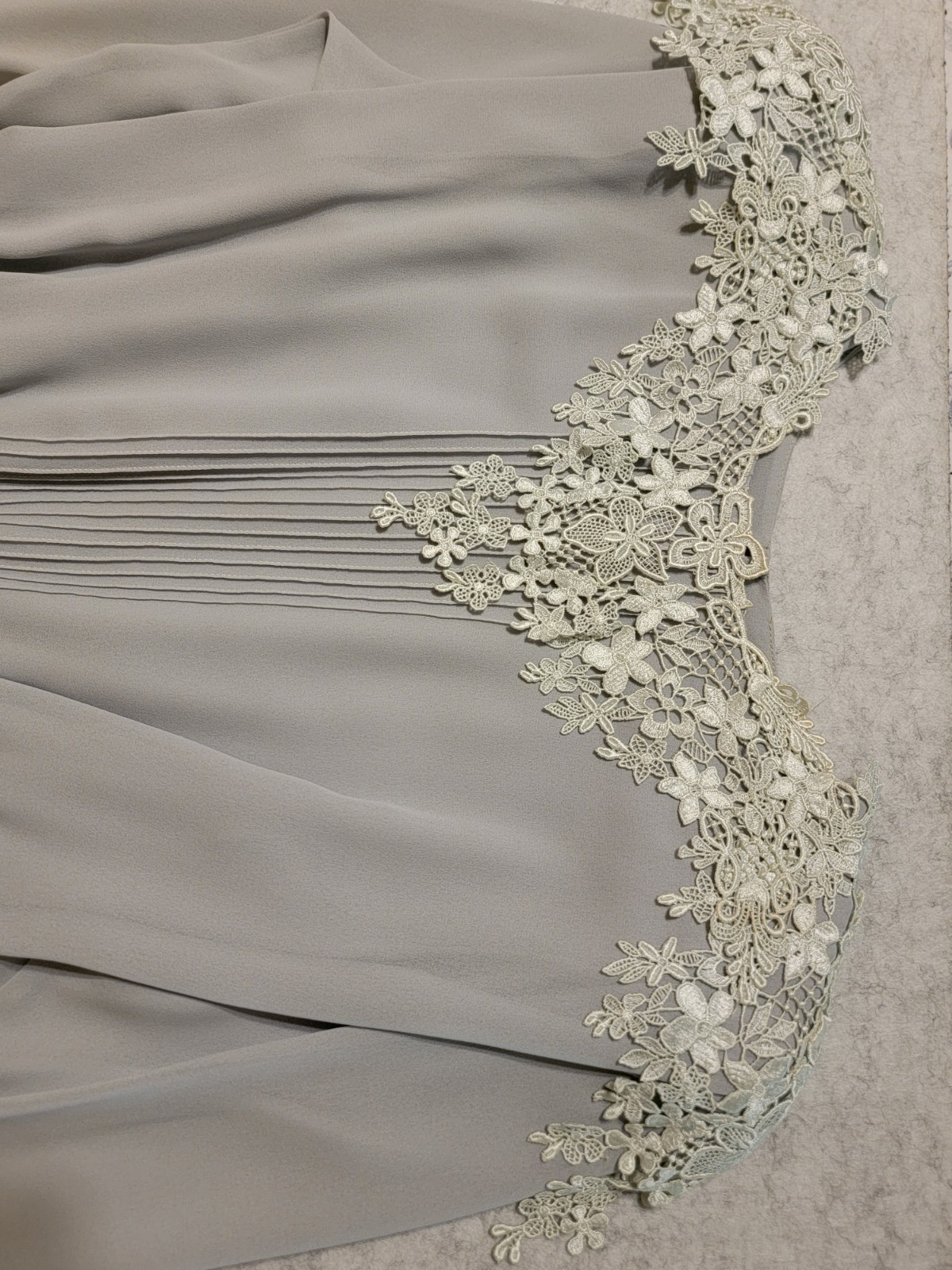 Vintage Ursula of Switzerland Light Blue Lace Dress Pearl Buttons USA Made 13/14