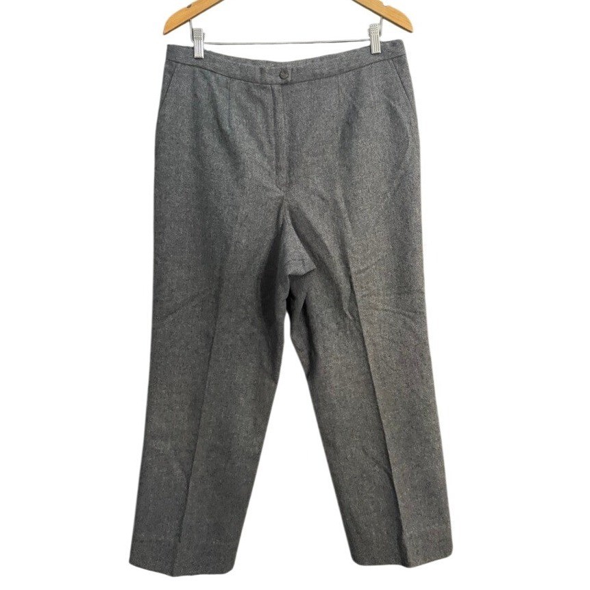 Pendleton Vintage Grey Wool Trousers High Waisted Straight Leg Made in USA 33×30
