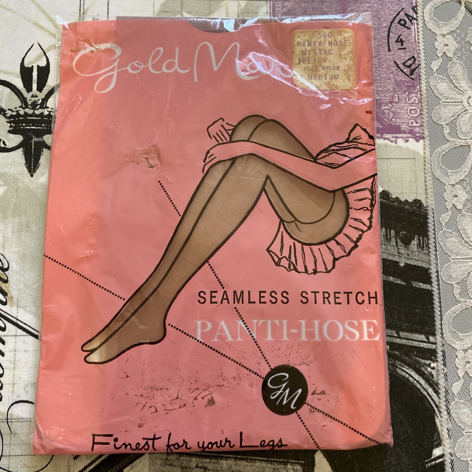 Gold Mark VTG 60s Seamless Stretch Nylon Panti-hose Medium