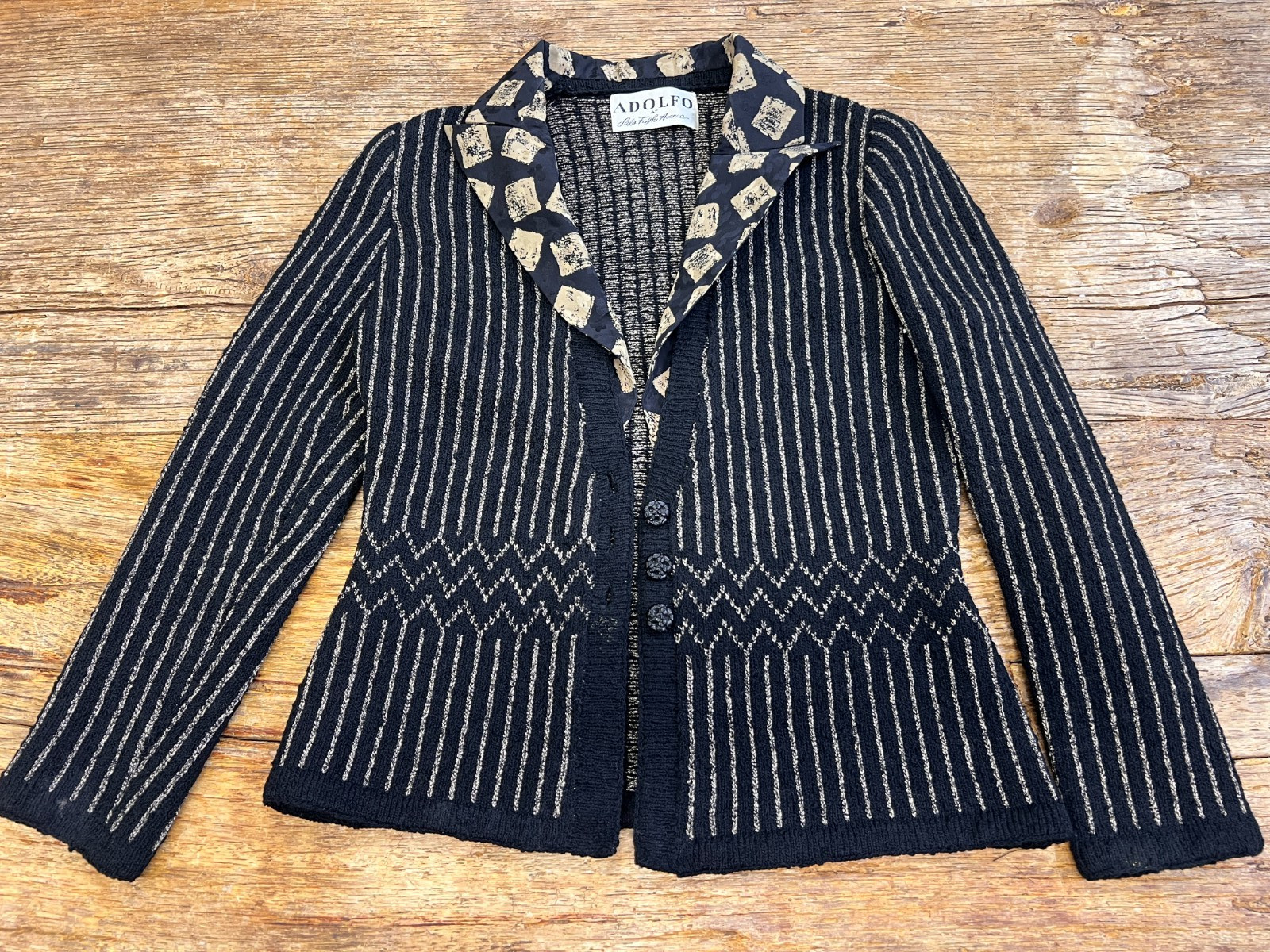 Vintage Adolfo 3-Piece Suit — Jacket, Silk Blouse & Skirt