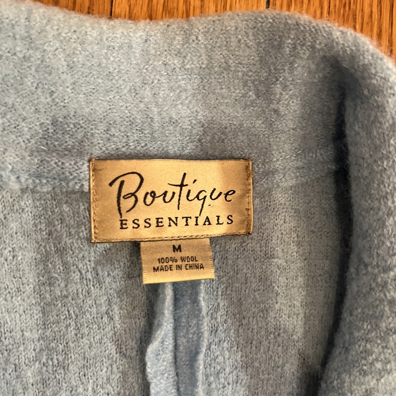 Vtg Boutique Essentials Boiled Wool Jacket M Powder Blue Capsule Classic Old $
