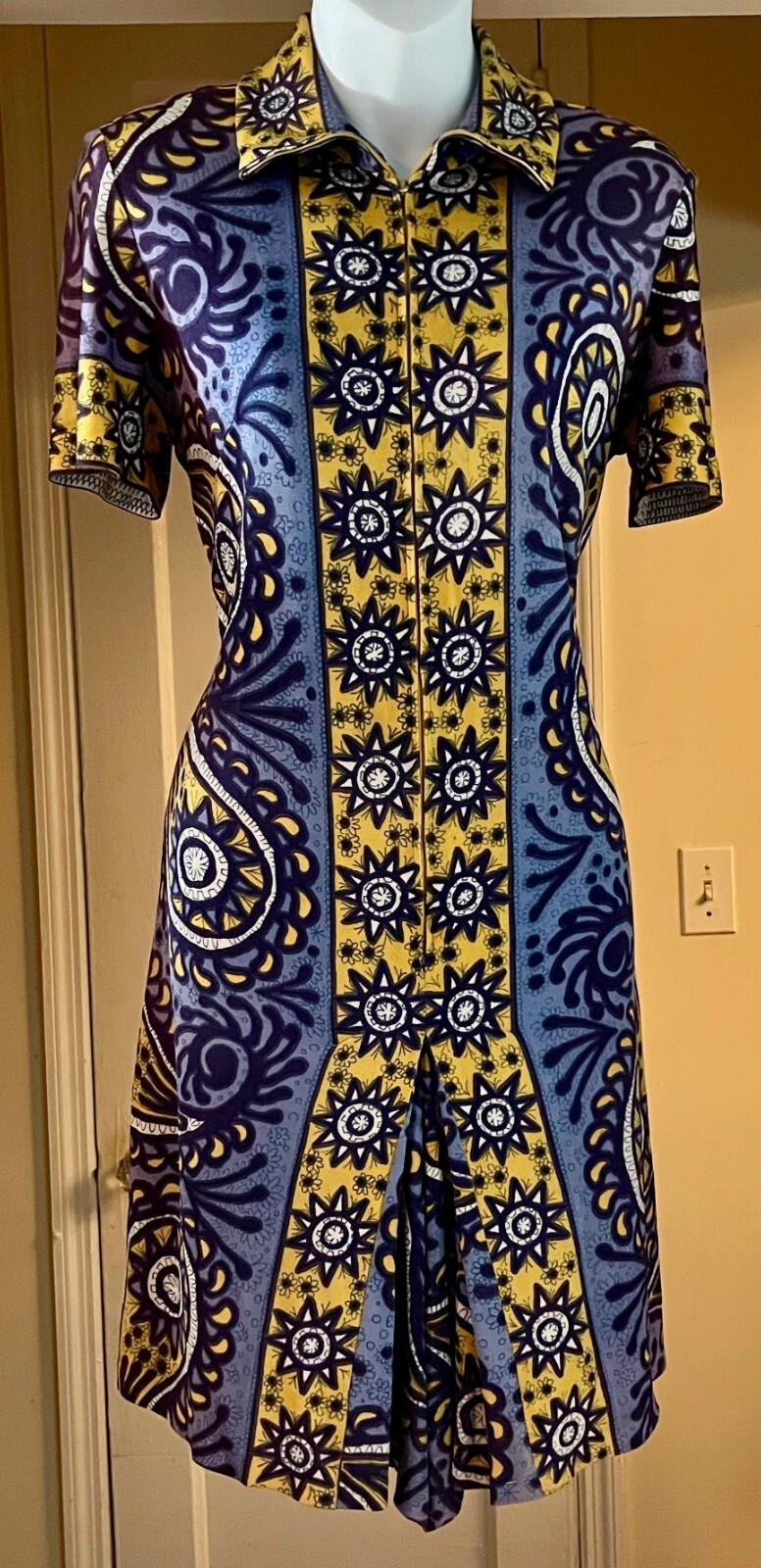 Vintage VERA NEUMANN Jumper Playsuit Summer Designer Tribal Geometric Pattern