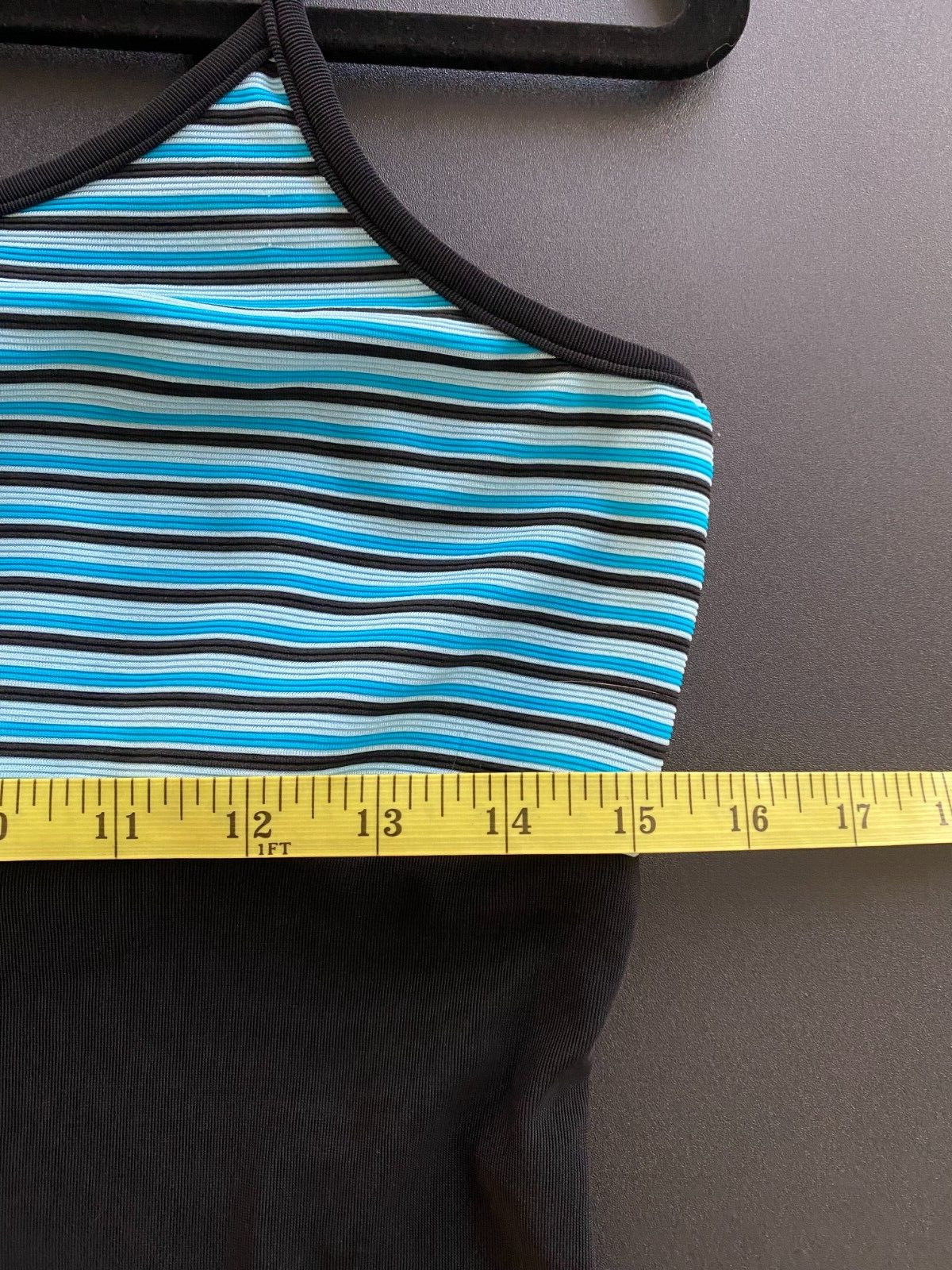 VTG 1990s Byer Too! Black & Blue Nylon Mini Tank Dress Clueless Sporty Large