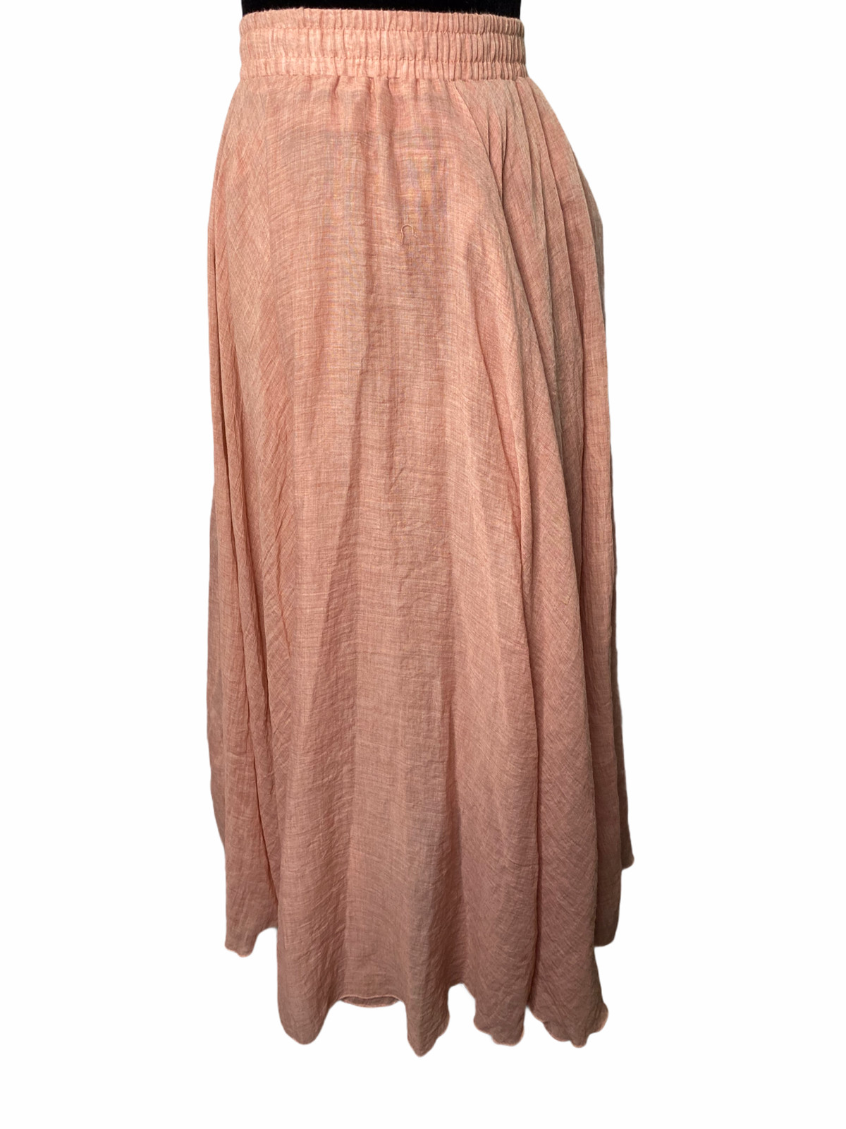 Vintage 90’s full SKIRT BLUSH CLAY COLORED lined elastic waist small/medium