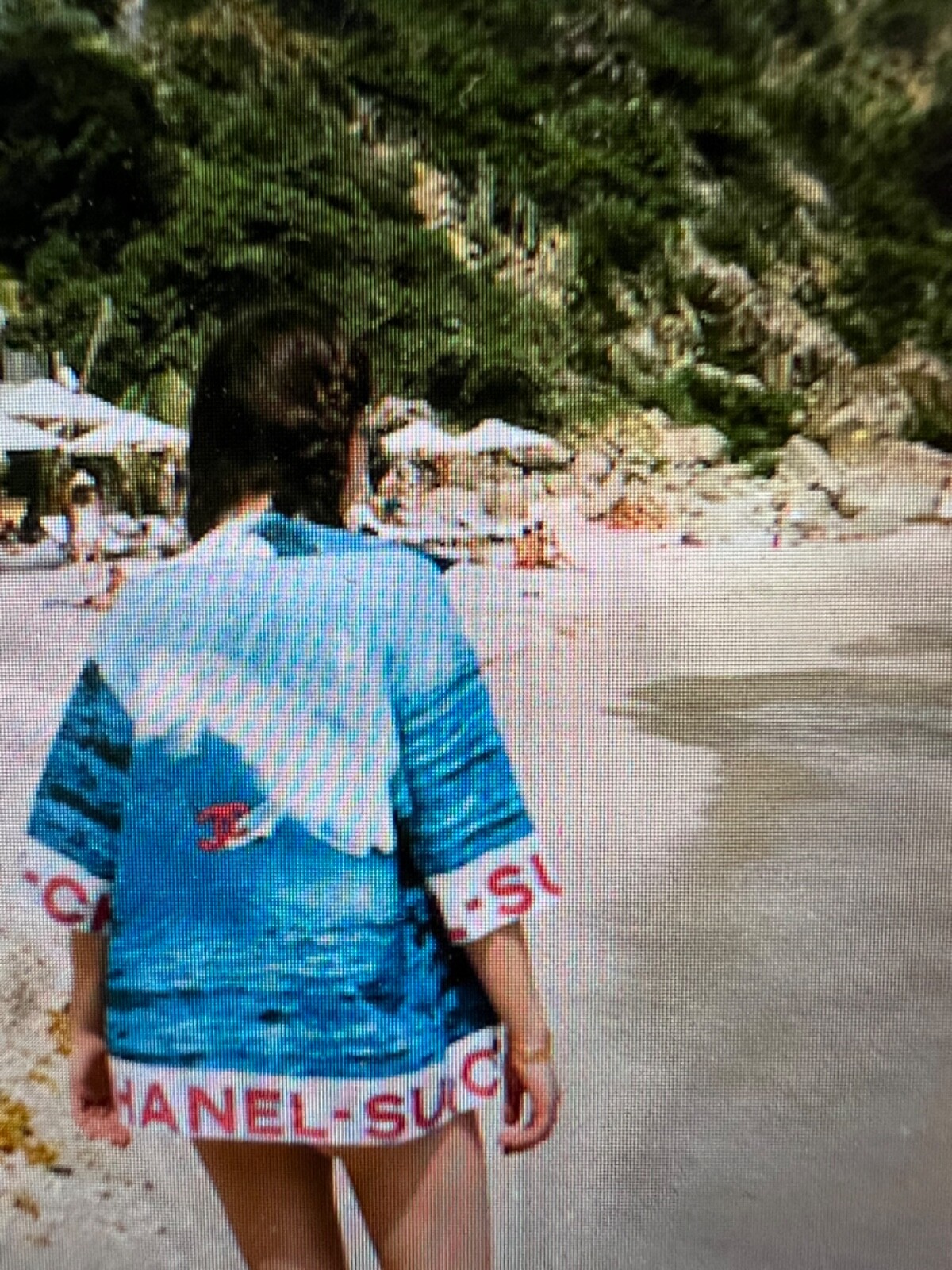 CHANEL 2002S SURF VINTAGE BLUE RED TOP CHANEL LOGO CC FR44- FR40