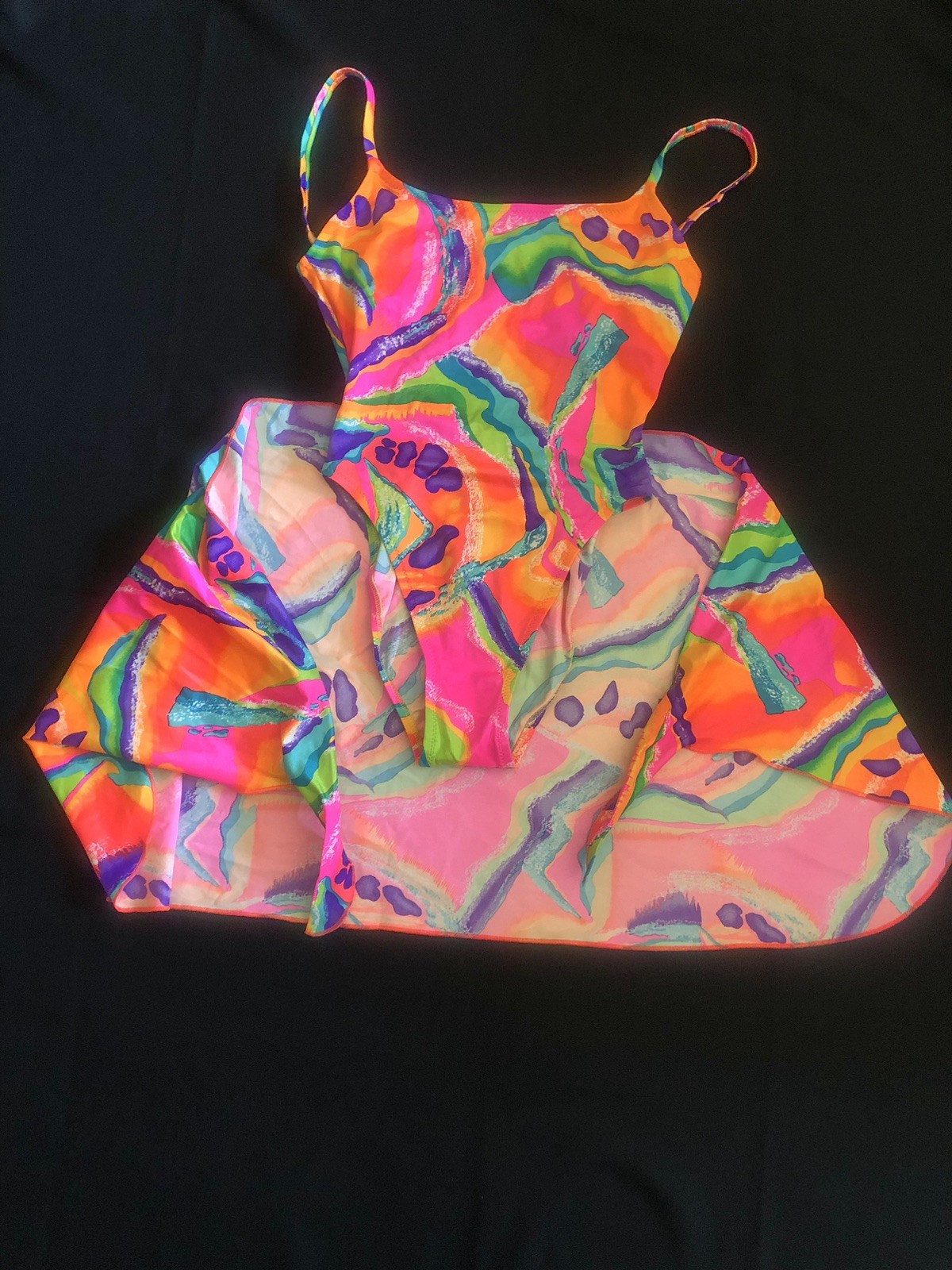 Vintage 90’s Jag Neon One Piece Swimsuit With Coverup, XS