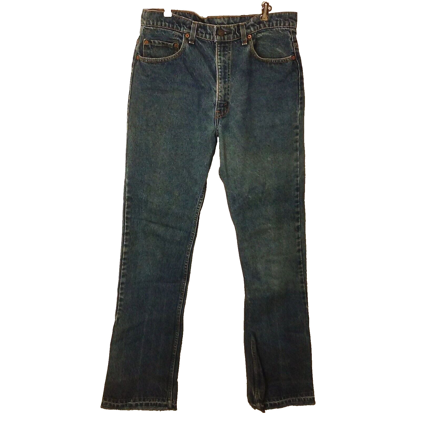Vintage 80s Levi’s USA-made 517xx Bootcut Denim Jeans Lady-34×34 Fray Hem Dark