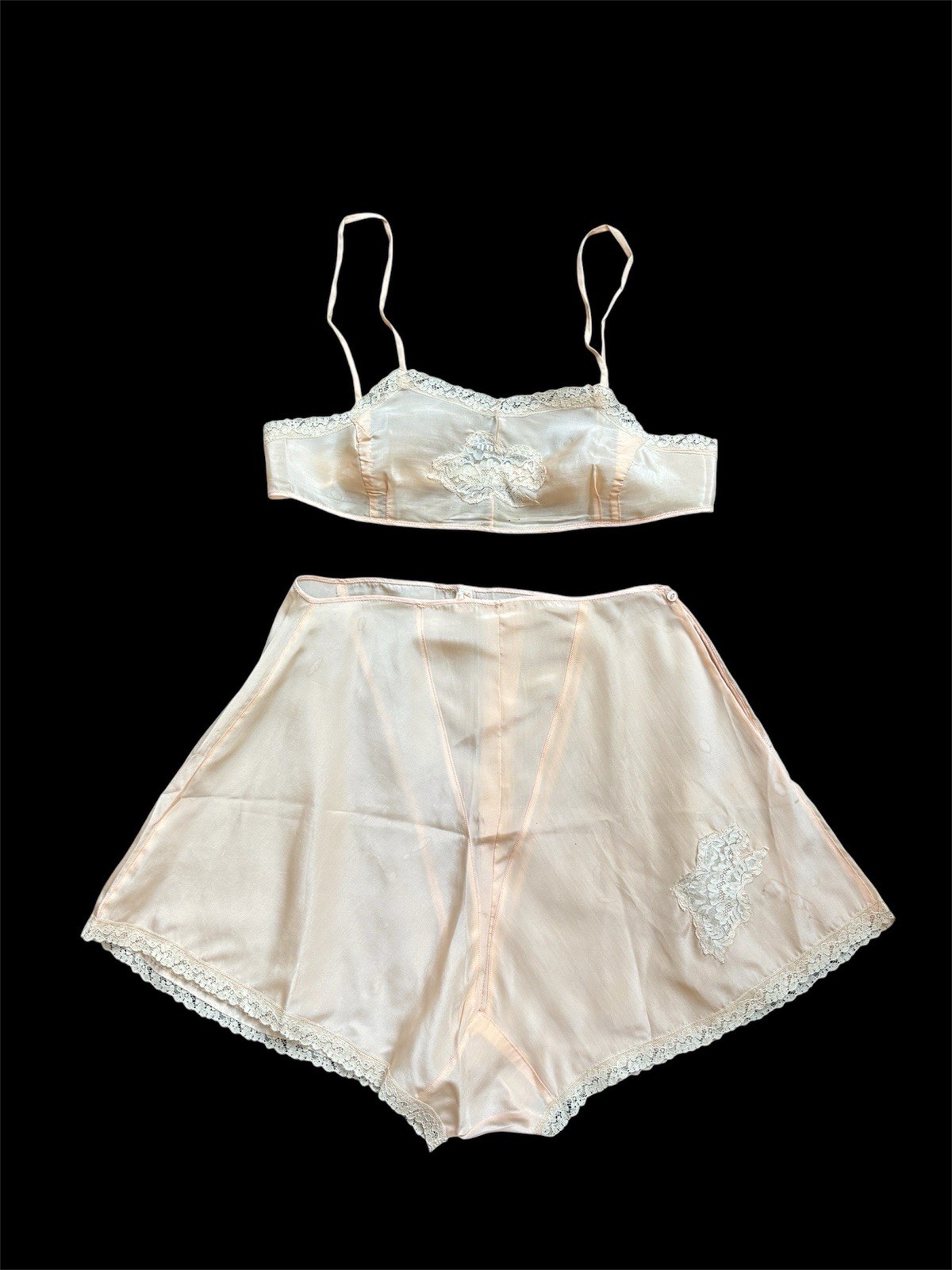 1930s bra & tap shorts lingerie set Pink Boudoir 2pc