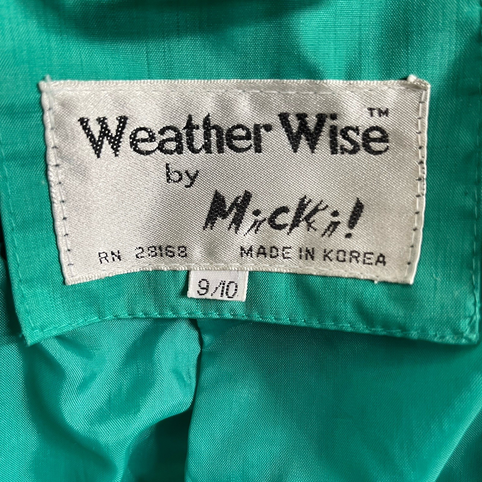 Vintage 80s Micki Green Long Raincoat Belt Lined Quilted Korea 9 10 Medium