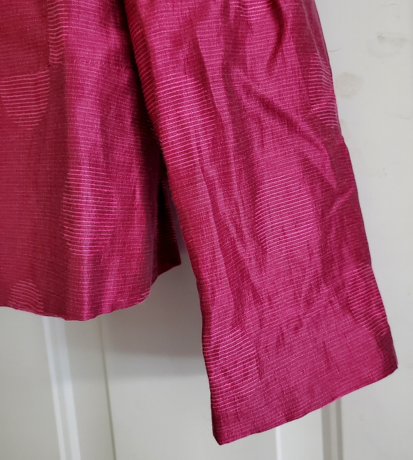 Gorgeous Vintage Laura Ashley Raspberry Pink Linen Op Art Jacket – Size 8