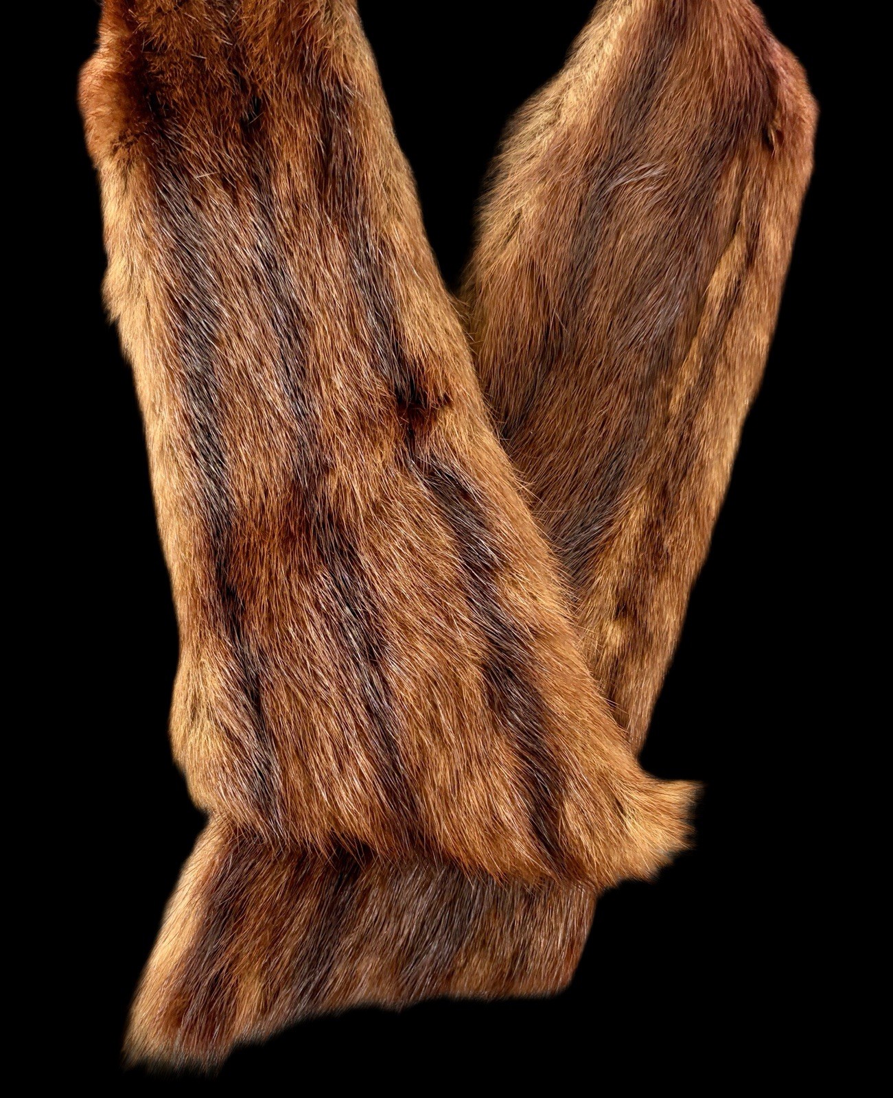 Vintage Mink Fur Stole Mahogany/Brown Wrap Collar~1920s Hollywood Glam