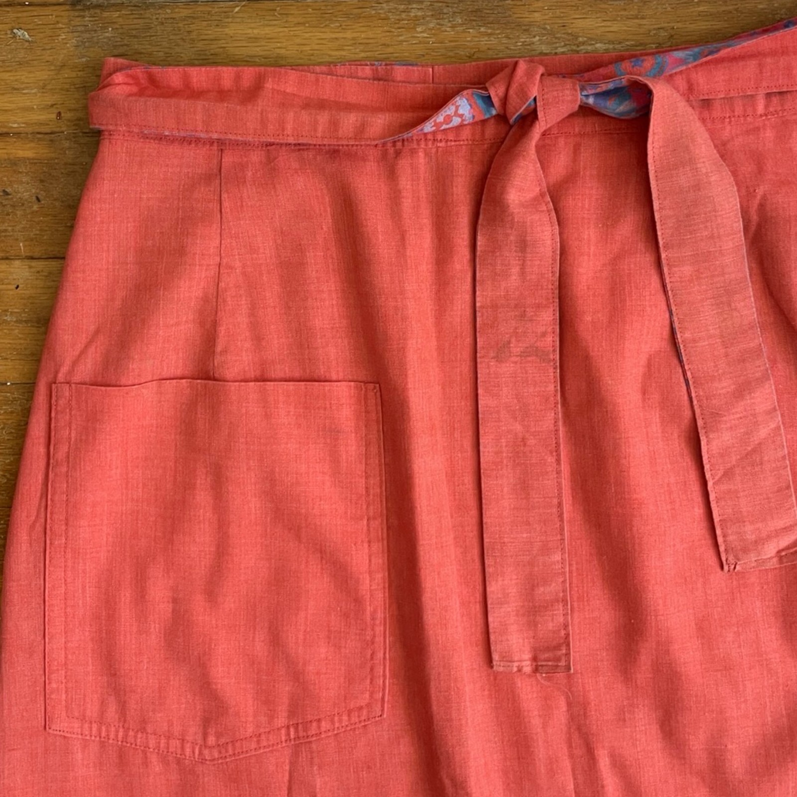 Vintage Skirt Reversible Plain & Print Wrap Hand Tailored 1970s Size XS – Small