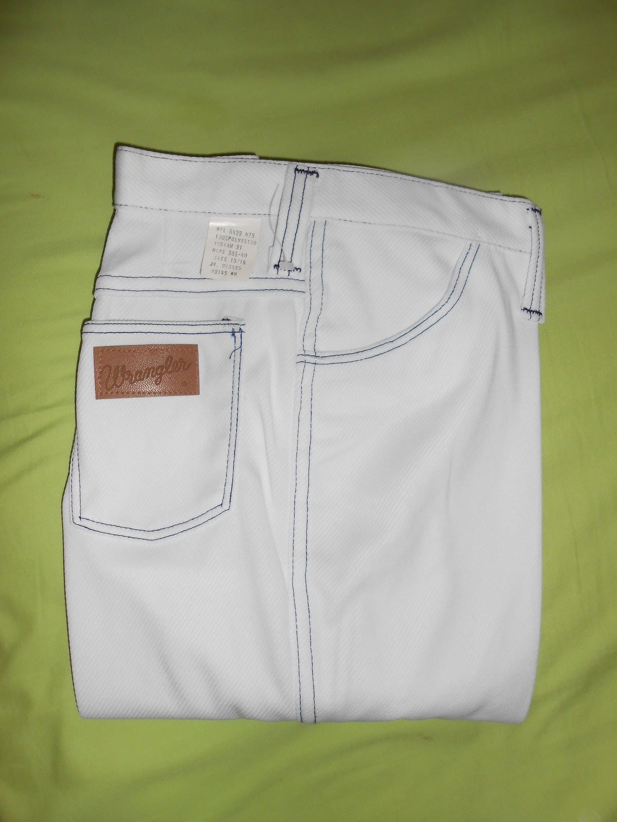 Womens 70’s Original Wrangler Junior 15/16 29 waist White Jean Pants Flare Fit!!