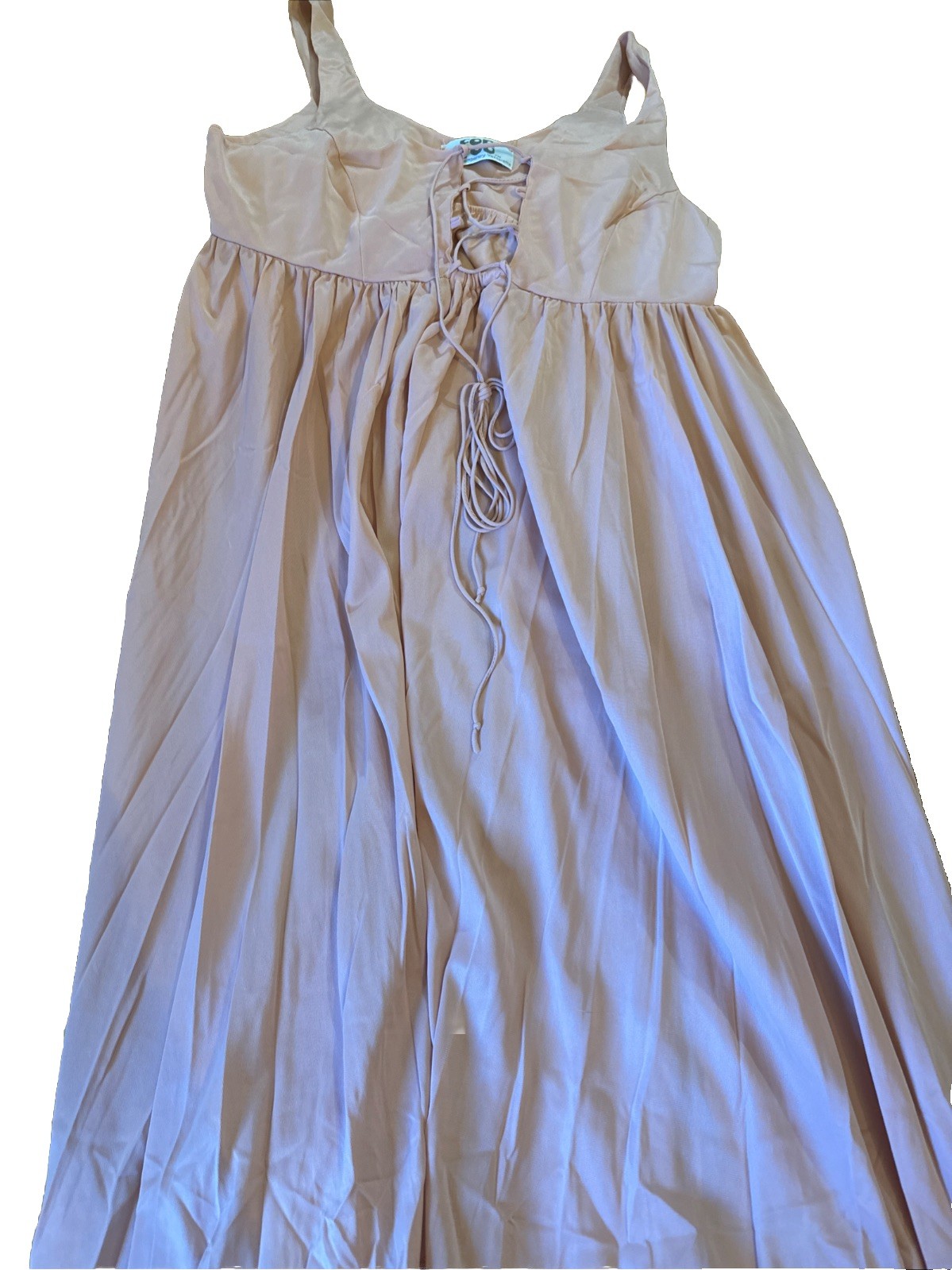 Vintage Vassarette Full Length Nightgown Lace Bodice Size Medium Pink Boudoir