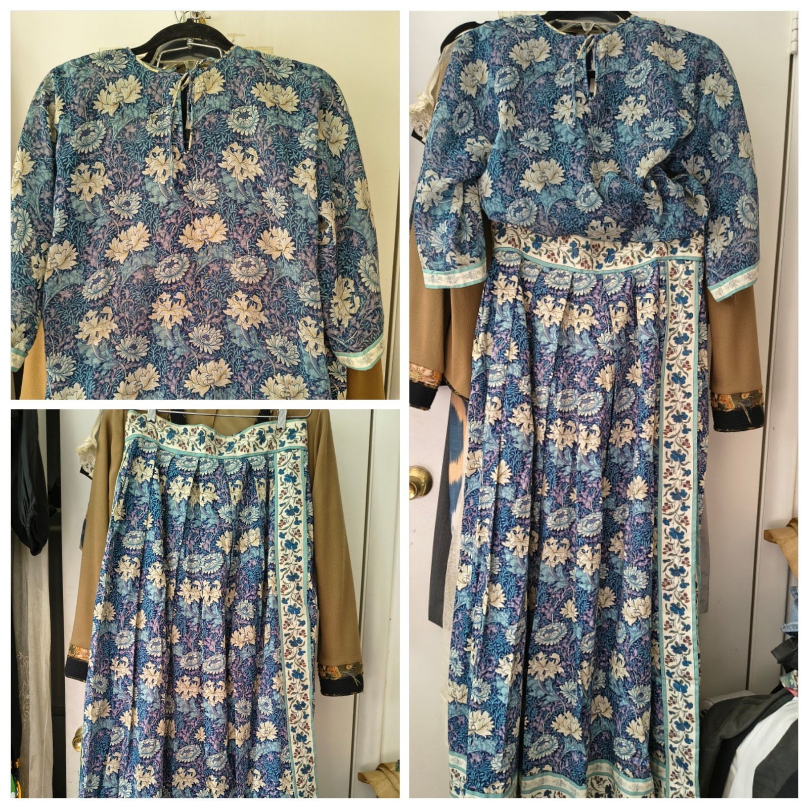 GORGEOUS VINTAGE TINA LESER COTTON FLORAL SKIRT ENSEMBLE M