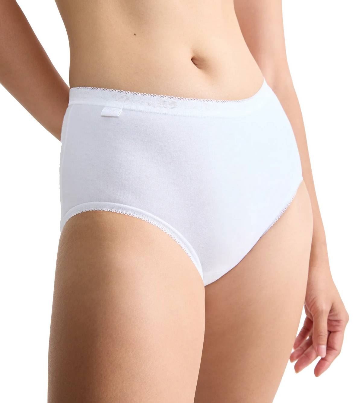 Sloggi Womens Basic+ 3 Pack Midi Knickers – White