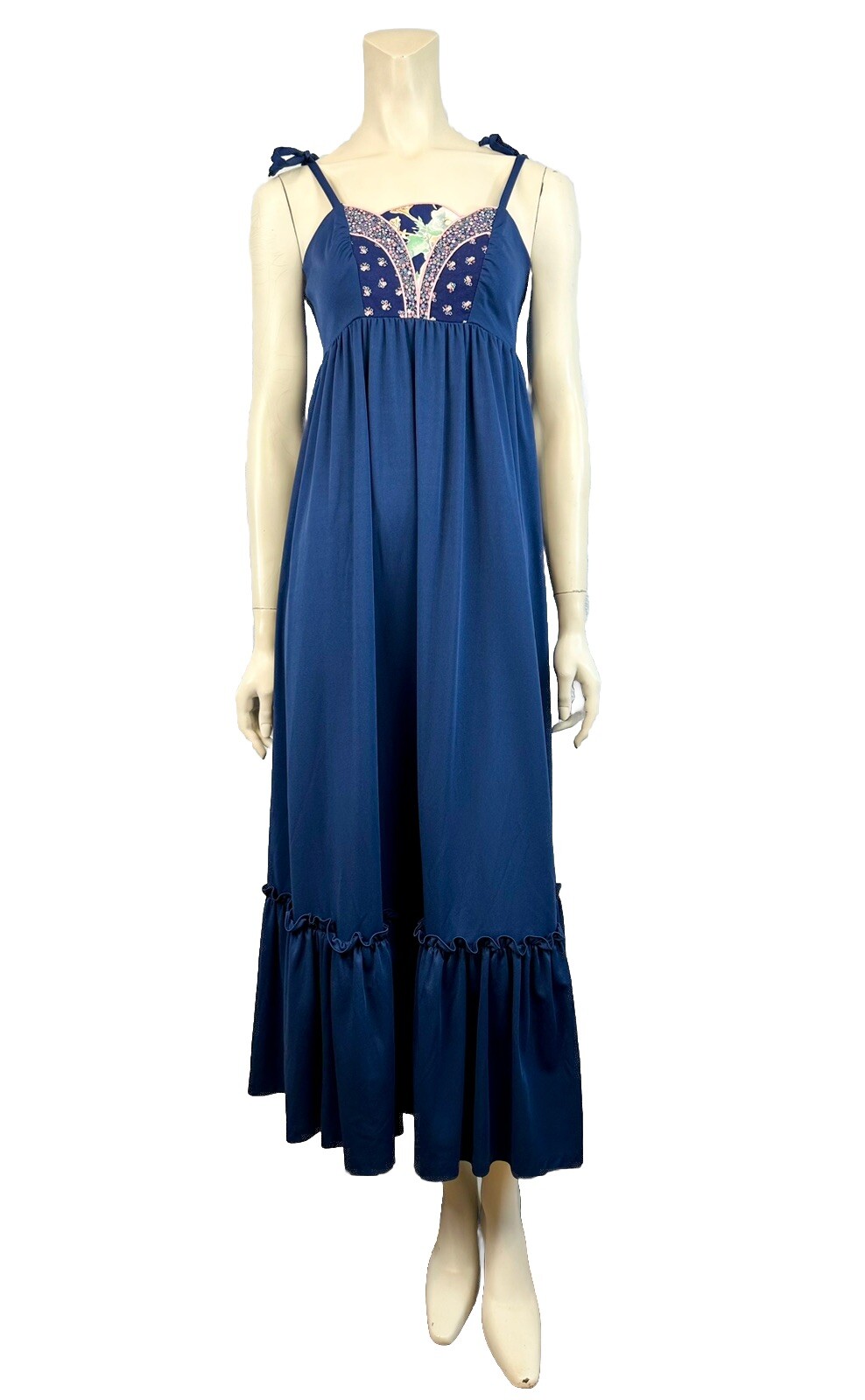 Vintage Jody Of California Navy Blue Sundress Midi Dress Small