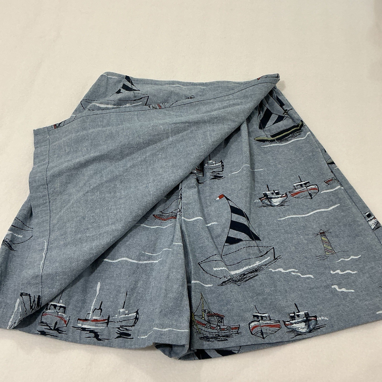 Vintage 2 Pc Matching Set Button Top & Skort Rare Cotton S Nautical 90s Coastal